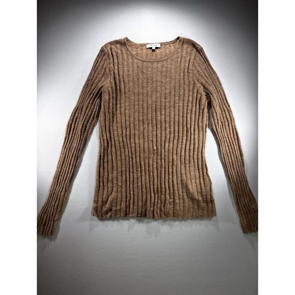 Madewell Womens Alpaca Blend Crewneck Sweater Brown‎ Long Sleeve XL Lightweight